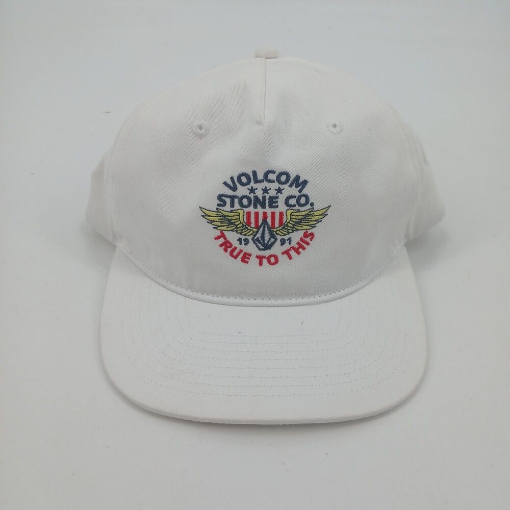 Volcom Stone Co. "True To This" White Adjustable Baseball Cap Hat one size